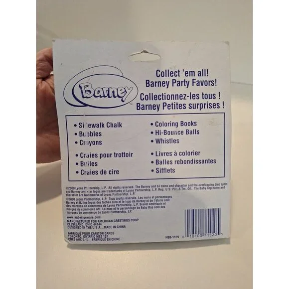 Barney Bebop Hi-Bounce Balls 4 Party Favor 2000 Vintage DesignWare - Picture 8 of 8